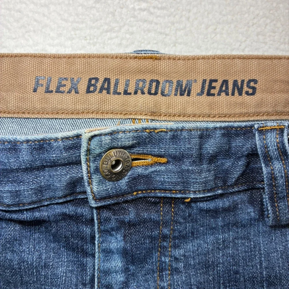 Duluth Trading Co Flex Ballroom Jeans Men 40x30 Blue Relaxed Faded Workwear